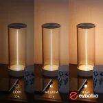 سه لامپ رومیزی نخی در سه شدت نوری متفاوت