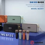 5 اسپیکر بلوتوثی M2201+ در رنگ‌های مختلف با 4 میکروفون رنگی