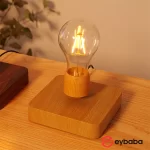 لامپ معلق مغناطیسی با پایه طرح چوب روشن